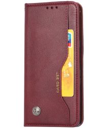 Geen Xiaomi Redmi Note 9 Portemonnee Hoesje Bookcase Bordeaux Rood