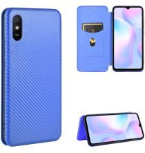 Geen Xiaomi Redmi 9A Hoesje TPU Carbon Design Blauw