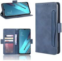 Geen Oppo Find X2 Lite/Reno 3 Portemonnee Hoesje Met Kaarthouder Blauw