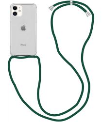 Selected by GSMpunt.nl Apple iPhone 12 Mini Hoesje Back Cover met Koord Donker Groen