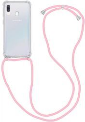 Selected by GSMpunt.nl Samsung Galaxy A40 Hoesje Back Cover met Koord Roze