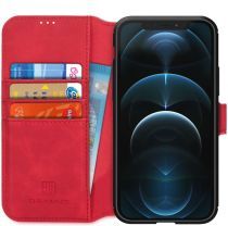 DG Ming Apple iPhone 12 Pro Max Hoesje Retro Wallet Book Case Rood