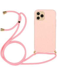 Selected by GSMpunt.nl Apple iPhone 12 Mini Hoesje Flexibel TPU Back Cover met Koord Roze