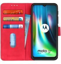 Geen Motorola Moto G9 Play / Moto E7 Plus Hoesje Vintage Wallet Rood