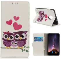 Geen Motorola Moto G9 Play / Moto E7 Plus Wallet Hoesje met Uilen Print