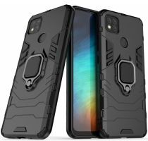 Geen Xiaomi Redmi 9C Hybride Hoesje met Kickstand Ring Zwart