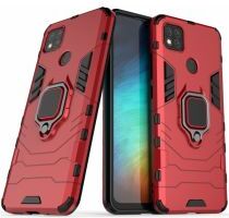 Geen Xiaomi Redmi 9C Hybride Hoesje met Kickstand Ring Rood