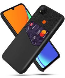 Geen Xiaomi Redmi 9C Stoffen Hoesje met Kaartsleuf Zwart