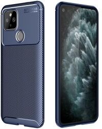 Geen Google Pixel 5 Hoesje Geborsteld Carbon Blauw