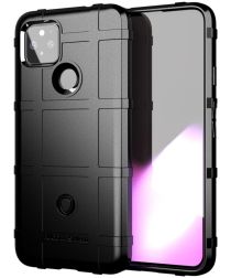 Geen Google Pixel 4A 5G Hoesje Shock Proof Rugged Shield Zwart