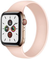 Geen Apple Watch 45MM / 44MM / 42MM Bandje Solo Loop Siliconen Roze (Maat: S)