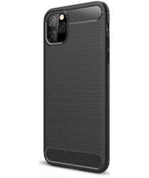 Selected by GSMpunt.nl Apple iPhone 12 Pro Hoesje Geborsteld TPU Flexibele Back Cover Zwart