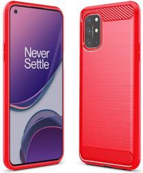 Selected by GSMpunt.nl OnePlus 8T Geborsteld TPU Hoesje Rood