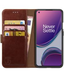 Rosso Element OnePlus 8T Hoesje Book Cover Wallet Case Bruin