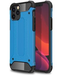 Geen Apple iPhone 12/12 Pro Hoesje Shockproof Hybride Backcover Licht Blauw
