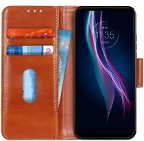 Geen Motorola Moto One Fusion Plus Crazy Horse Portemonnee Hoesje Bruin