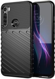 Geen Motorola Moto One Fusion Plus Twill Thunder Texture Back Cover Zwart