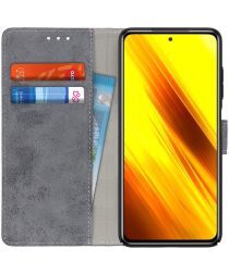 Geen Xiaomi Poco X3 / X3 Pro Hoesje Portemonnee Book Case Kunstleer Grijs
