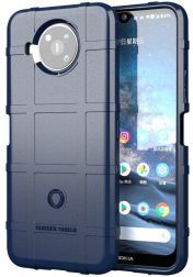 Geen Nokia 8.3 Hoesje Shock Proof Rugged Shield Back Cover Blauw