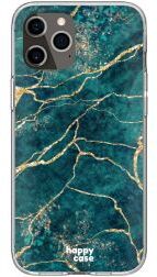 HappyCase iPhone 12 Pro Max Flexibel TPU Hoesje Aqua Marmer Print