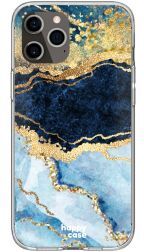 HappyCase iPhone 12 Pro Max Flexibel TPU Hoesje Blauw Marmer Print