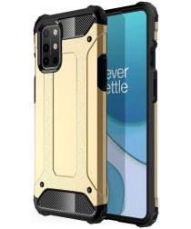 Geen OnePlus 8T Hoesje Shock Proof Hybride Back Cover Goud