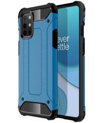 Geen OnePlus 8T Hoesje Shock Proof Hybride Back Cover Lichtblauw