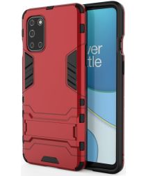 Geen OnePlus 8T Back Cover Hoesje Hybride Kickstand Rood