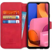 Geen DG MING Retro Portemonnee Samsung Galaxy A20s Hoesje Rood