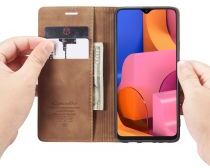 Geen Samsung Galaxy A20s Portemonnee Stand Hoesje Kunstleer Bruin