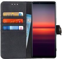 Khazneh Sony Xperia 5 II Hoesje Retro Wallet Book Case Zwart