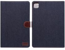 Geen Apple iPad Air (2020) Hoes Jeans Portemonnee Book Case Zwart