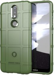 Geen Nokia 2.4 Hoesje Shock Proof Rugged Shield Back Cover Groen