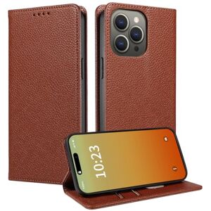 MOJIA Coque pour Xiaomi 14, [Fermeture magnétique puissante] Étui portefeuille en cuir PU de qualité supérieure avec porte-cartes et fonction support pour cartes Marron