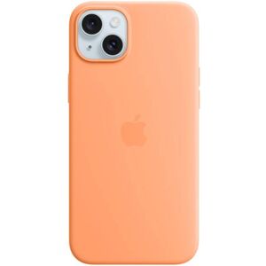 Apple Smartphone Silikon Case mit MagSafe, iPhone 15 Plus, Sorbet Orange Warmgelb Größe