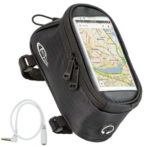 tectake Fahrradtasche mit Rahmen-Befestigung für Smartphones - 20 x 9,5 x 10 cm, schwarz