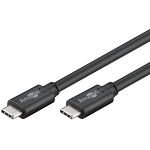 goobay 67975 USB C auf USB C 3.2 Gen 1 Schnellladekabel 60W 20V 3A / Handykabel 5 Gbits / Ladekabel USBC zu USB Type C / Samsung Galaxy & iPhone / Schwarz / 0,5m