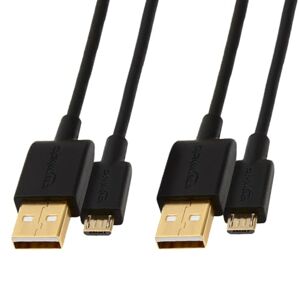 Amazon Basics AmazonBasics USB 2.0 A-Male to Micro B Cable (2 Pack), 3', Black