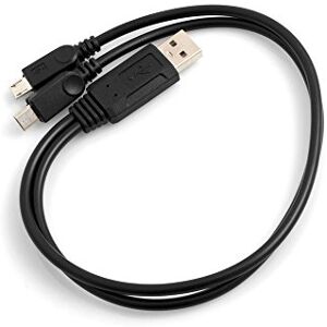 System-S Y-Kabel USB Kabel 2.0 Typ A Splitter auf 2X Micro USB 39 cm Datenkabel Ladekabel