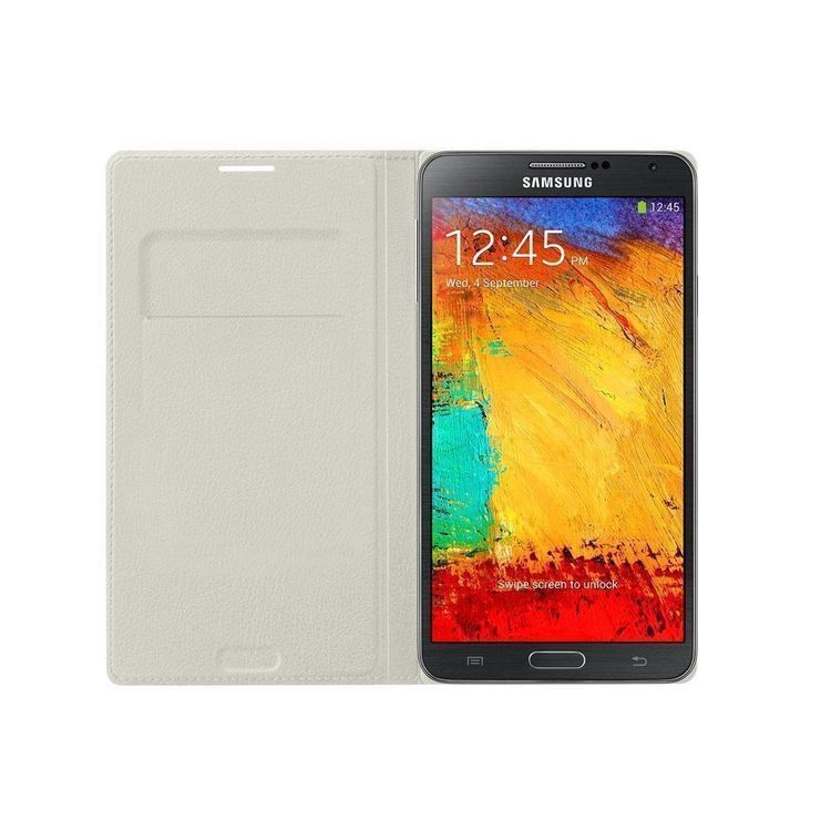 Samsung EF-WN900BUEGWW Flip Wallet Case für Samsung Galaxy Note 3 N9005 inkl. Visitenkarten fach Oatmeal beige