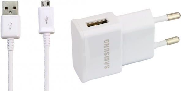 Samsung Original Samsung 1A Adapter Netzteil ETA0U83EWE mit Ladekabel, Galaxy A3  S3 S4 - Weiss