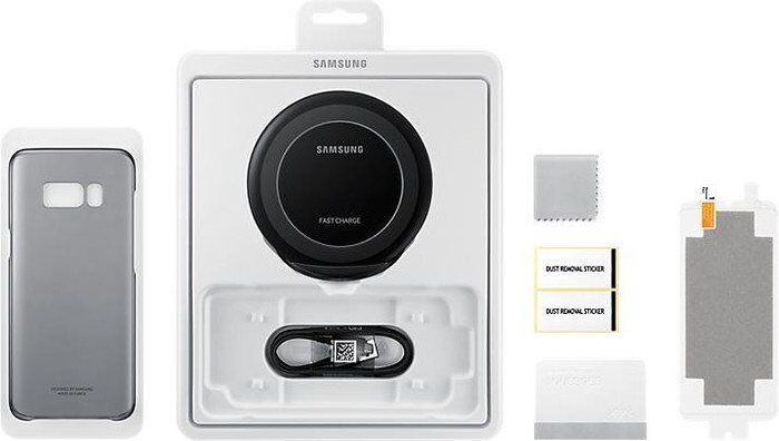 Samsung Starter Kit EB-WG95 Qi Ladestation und Cover, Folie für Samsung Galaxy S8