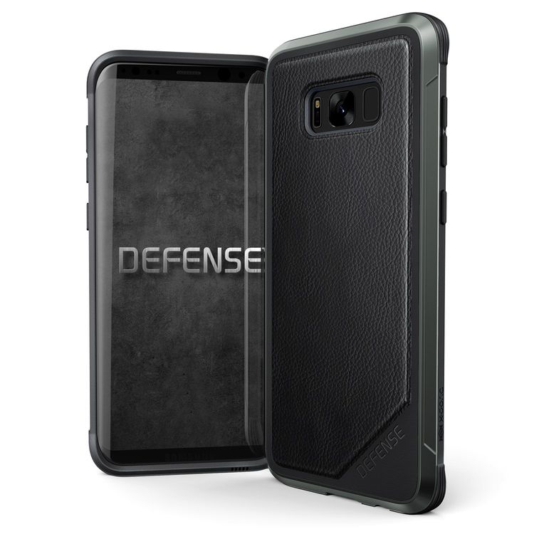 x-doria Defense Lux Leder Case Hard-Cover schwarz, Samsung Galaxy S8+ S8 Plus