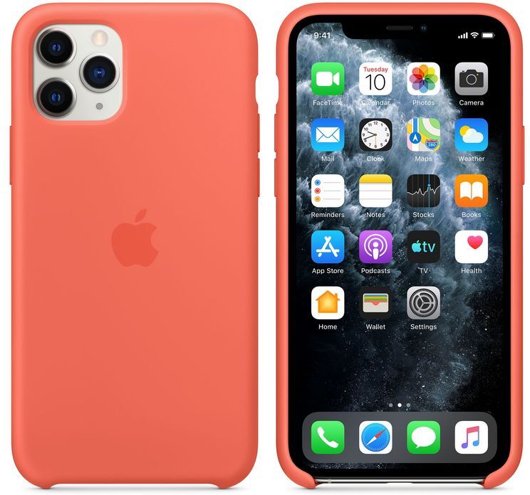 Apple Originalverpackung MWYQ2ZM/A Apple Silikon Mikrofaser Cover Hülle für iPhone 11 Pro - orange