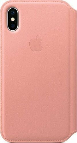 Apple Originalverpackt MRGF2ZM/A Apple iPhone X Folio echt Leder Flip Hülle Cover - zartrosa