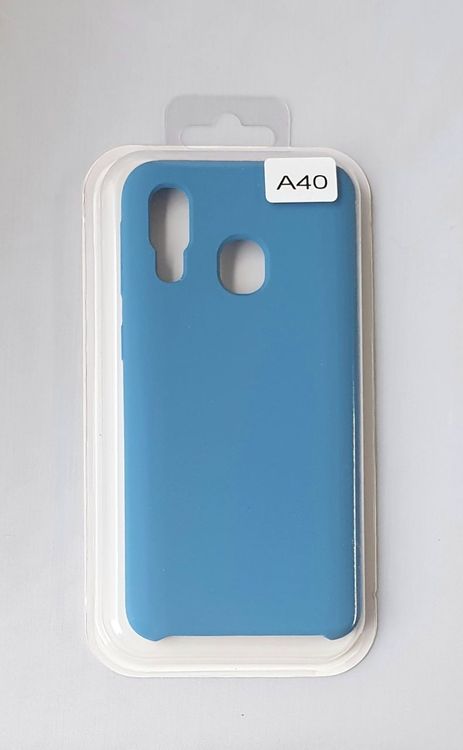 HTCOM Silikon Cover Hülle für Samsung A40 Blau