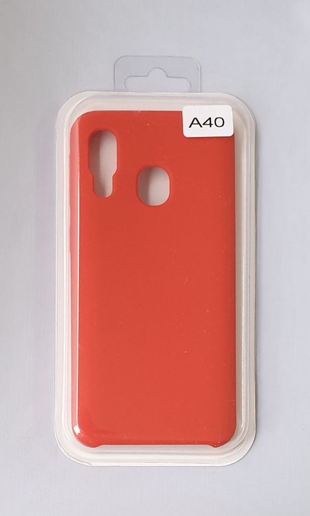 HTCOM Silikon Cover Hülle für Samsung A40 Rot