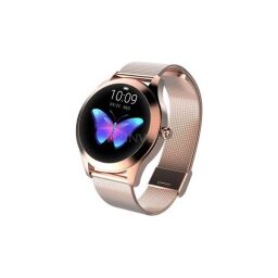 R2Invest Damen Smartwatch L10 mit Touchscreen RGB, Herzfrequenz, Kalorien, Schrittzähler - gold