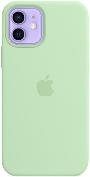 Apple MK003ZM/A Magsafe Silikon Mikrofaser Cover Hülle für iPhone 12 / Pro - Pistazie