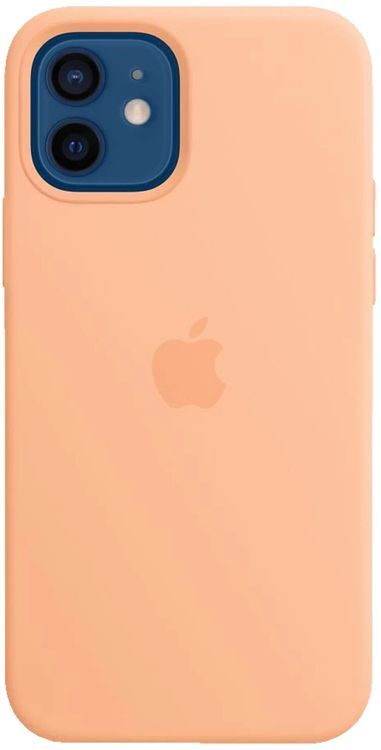 Apple MK023ZM/A Magsafe Silikon Mikrofaser Cover Hülle für iPhone 12 / Pro - Cantaloupe